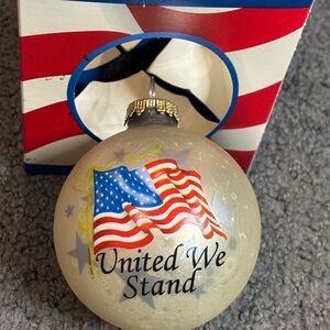 2001 Halvorson United We Stand American Flag Christmas Ornament 9/11 4.5”